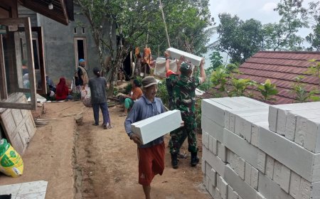 WUJUDKAN RUMAH LAYAK HUNI,BABINSA BANTU PENGERJAAN RTLH MILIK WARGA