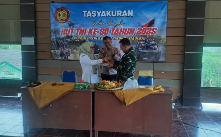 Tasyakuran HUT TNI Ke 80 di Posramil Pandanarum koramil 06/Kalibening Berjalan dengan Khidmat