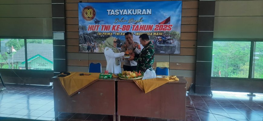Tasyakuran HUT TNI Ke 80 di Posramil Pandanarum koramil 06/Kalibening Berjalan dengan Khidmat